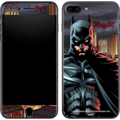DC Comics Batman The Dark Knight Comic Art in Gotham City iPhone 8 Plus Skin